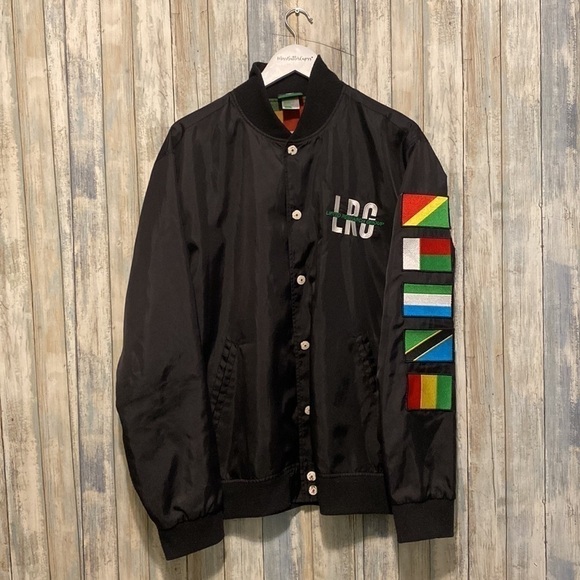 LRG Lifted Research Group Black Jacket African Union National Flags: Mens - Picture 9 of 16
